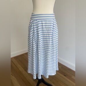 J.O.A. Sky Blue and White Striped Skirt